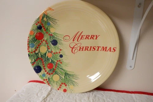 FIESTA USA ART POTTERY MERRY CHRISTMAS PLATE 111D BEAUTIFUL!!