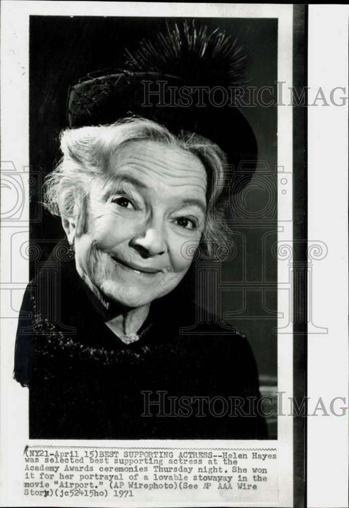 1971 Press Photo Academy Award-winning actress Helen Hayes - afa10879