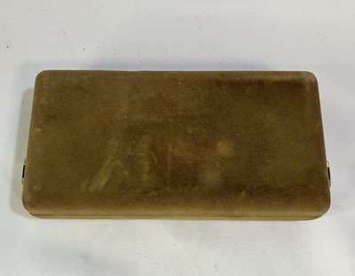 Vintage Ges. Gesch GERMANY Travel Jewelry Case Brown Velvet 6x3x1  - No Bag