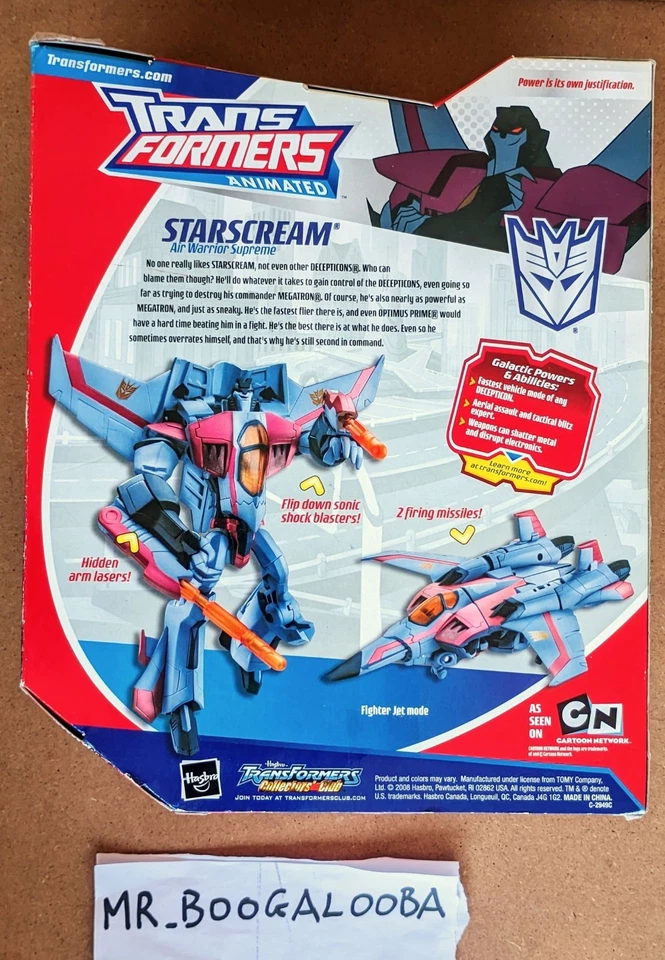 Transformers Animated Starscream Voyager Class vertical box 2008 MISB RARE - Immagine 3 di 4