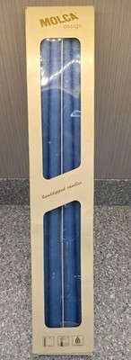 4 Molca Candles 20''×7/8'' Handdipped Tappered Dinner Blue Candles 099 Netherlands