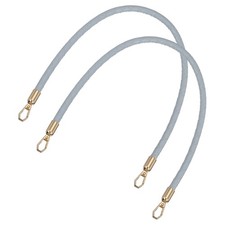2Pcs Leather Purse Strap 55cm 21.7" Braided Purse Strap Handle Gray Blue
