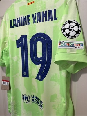 Lamine Yamal #19 Mens LARGE Nike FC Barcelona Third Stadium UCL