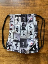 Pre-owned Michael Jordan Jumpman Drawstring Nike Gym Bag Sac Backpack Black HAT