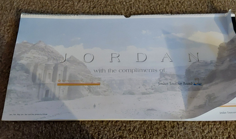 2002 SUPERWIDE CALENDAR WITH GREAT PICTURES OF JORDAN - ROYAL JORDANIAN AIRLINE