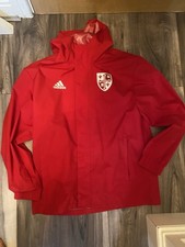 Woking FC AdidasWind Braker Rain Jacket Red Size M Excellent Condition Football