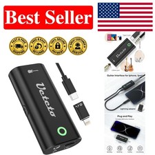 2-Channel Portable Audio Interface for Guitar - Headphone Monitoring Included