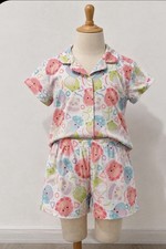 Squishmallows Girls Size 12 2pc Shorts Pajama Set Button Top Flame Resistant