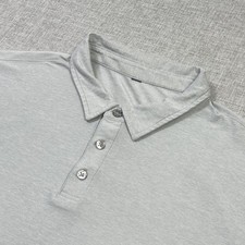 Vuori Polo Shirt Mens Large Gray Short Sleeve Collared Cotton Blend Lightweight