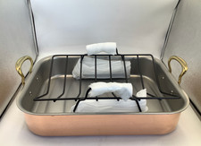 Mauviel M'Heritage 150 B Copper & Stainless Steel Roasting Pan W/ Rack.