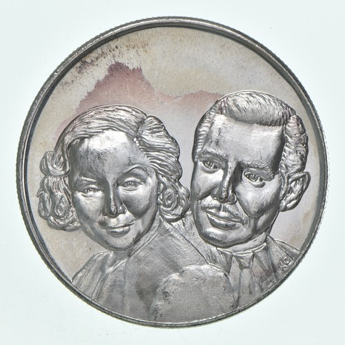 VINTAGE Clarke Gable-Carol Lombard .999 Feinsilber 1 Feinunze Medaille *125