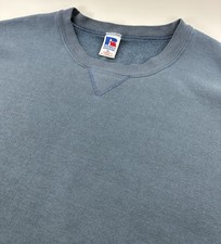 VNTG Y2K Russell Athletic Crewneck XL Blue Sweatshirt V Stitch