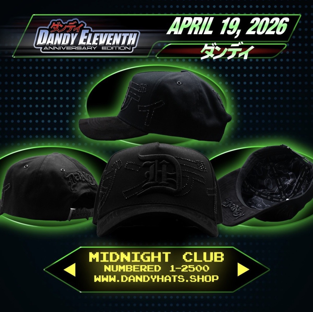 帽子 raleigh 666 cyber dyne ROCKERS MAD3 Dandy Hats 11th Anniversary “Midnight Club” Numbered HAT ONLY | eBay