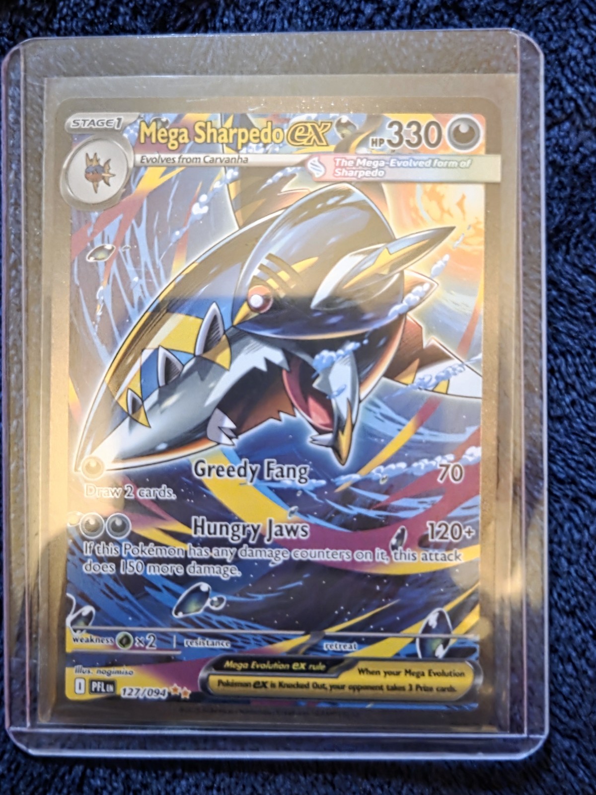 Mega Sharpedo ex 127/094 SIR Special Illustration Pokemon Phantasmal Flames MINT