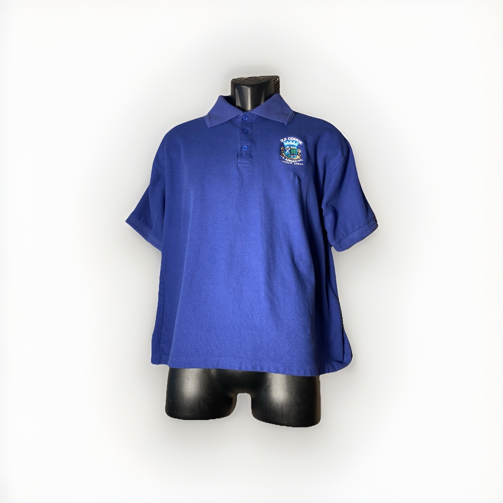 Vintage St Andrew’s Scotland Golf Polo Mens XL Blue Tag GB Scotland