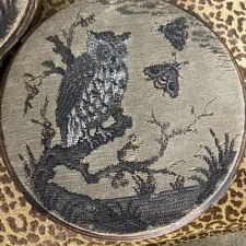 Rare Antique  Beadwork  Beaded Needlepoint Owl Foot Stools choice