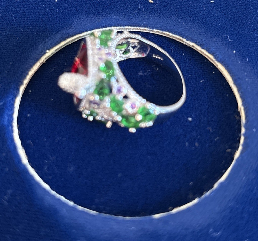 RUBY EMERALD Gemstone 925 STERLING SILVER COCKTAI… - image 4