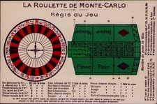 193188 Cartolina Montecarlo Roulette 1910 circa Regole del Gioco LA ROULETTE DE MONTE-CARLO Re