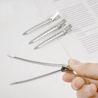10 Pcs Silver Metal Duck Bill Hair Clips for Women - Hair Styling, Hair Coloring