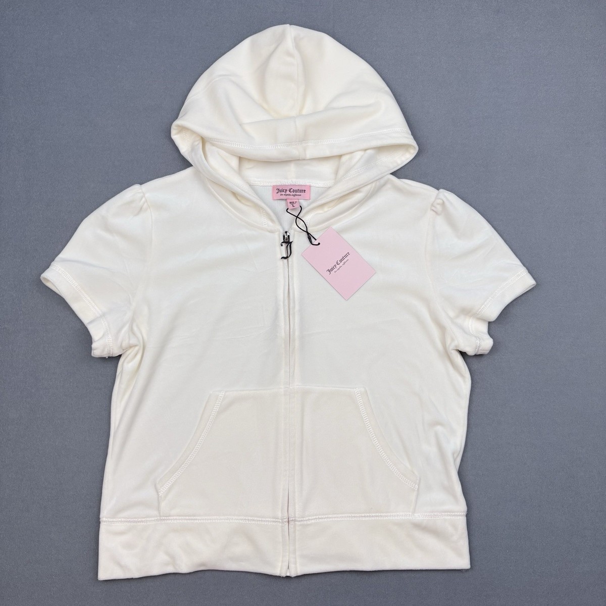 Juicy Couture Oyster Velour Short Sleeve Hoodie & Shorts Set