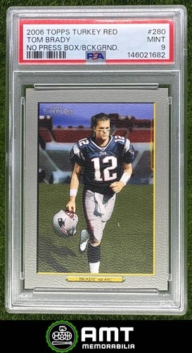 Tom Brady PSA 9 2006 Topps Turkey Red No Press Box Background #280b 1682