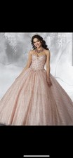 Beautiful Sweet 16 Quinceanera Ball Gown Sleeveless Corset Back Gem Pearls Dress