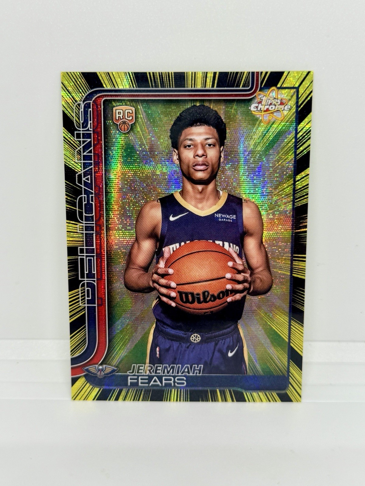 JEREMIAH FEARS Rookie 2025-26 Topps Chrome Radiating Refractor Pelicans RC #RR-6