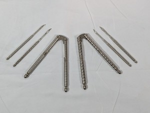 Vintage HMQ H.M. Quackenbush 2x Manual Spring Jointed Nutcracker and 4 Picks