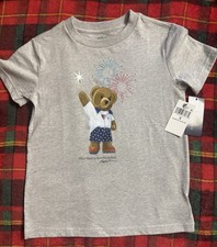 Polo Ralph Lauren Polo Bear Boys T-Shirt Grey Cotton Size 6 SS