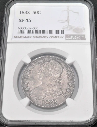 1832 50 C , NGC  XF 45 , nice  silver coin         # 1110