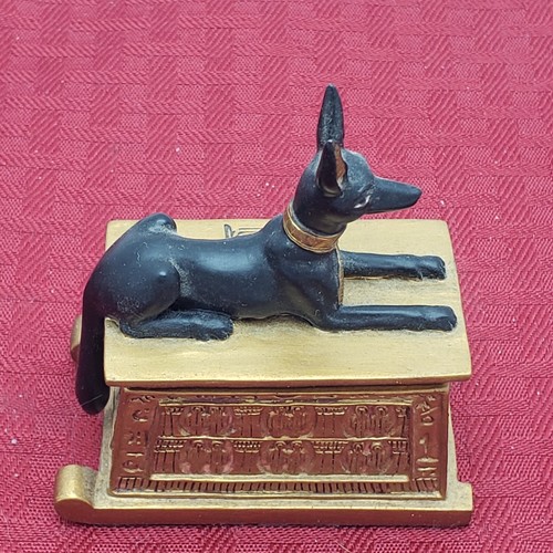 Vintage Veronese Egyptian Anubis Trinket Box Signed And Dated 2002 - Picture 3 of 11