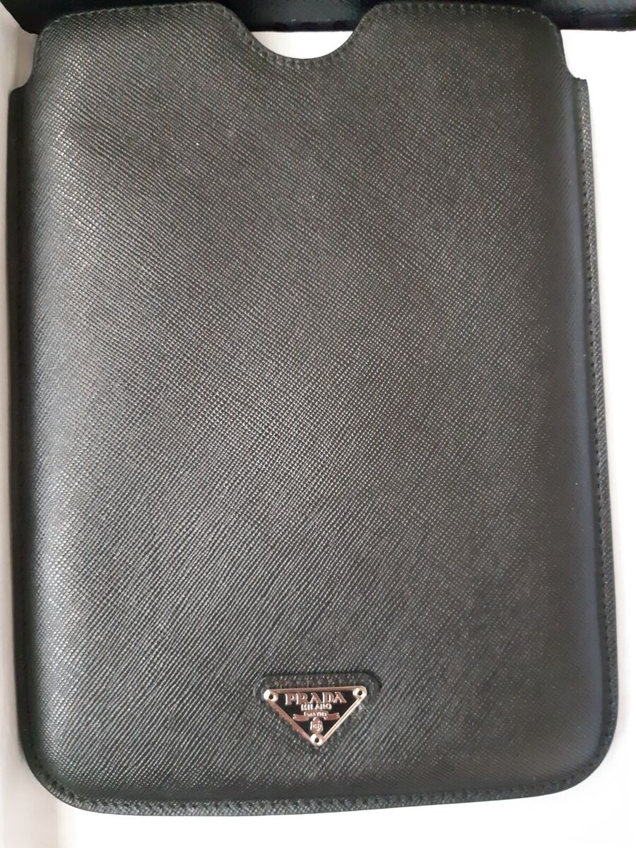 PRADA iPad Mini Case Saffiano Travel Leather Sleeve Black PRADA iPad Mini Case Saffiano Travel Leather Sleeve Black
