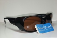 Solar Shield Fits Over Polarized Tortoise Brown Sunglasses W/ Amber Lens Small Solar Shield Fits Over Polarized Tortoise Brown Sunglasses W/ Amber Lens Small
