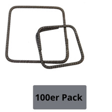 Set 100er Pack 8 mm DIN 488 Geschlossener Bügel Bewehrungsstahl + Drillapparat