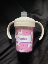 Sippy Cup Toddler Tumbler Personalize Clear Cup  Baby Shower Gift Birthday New