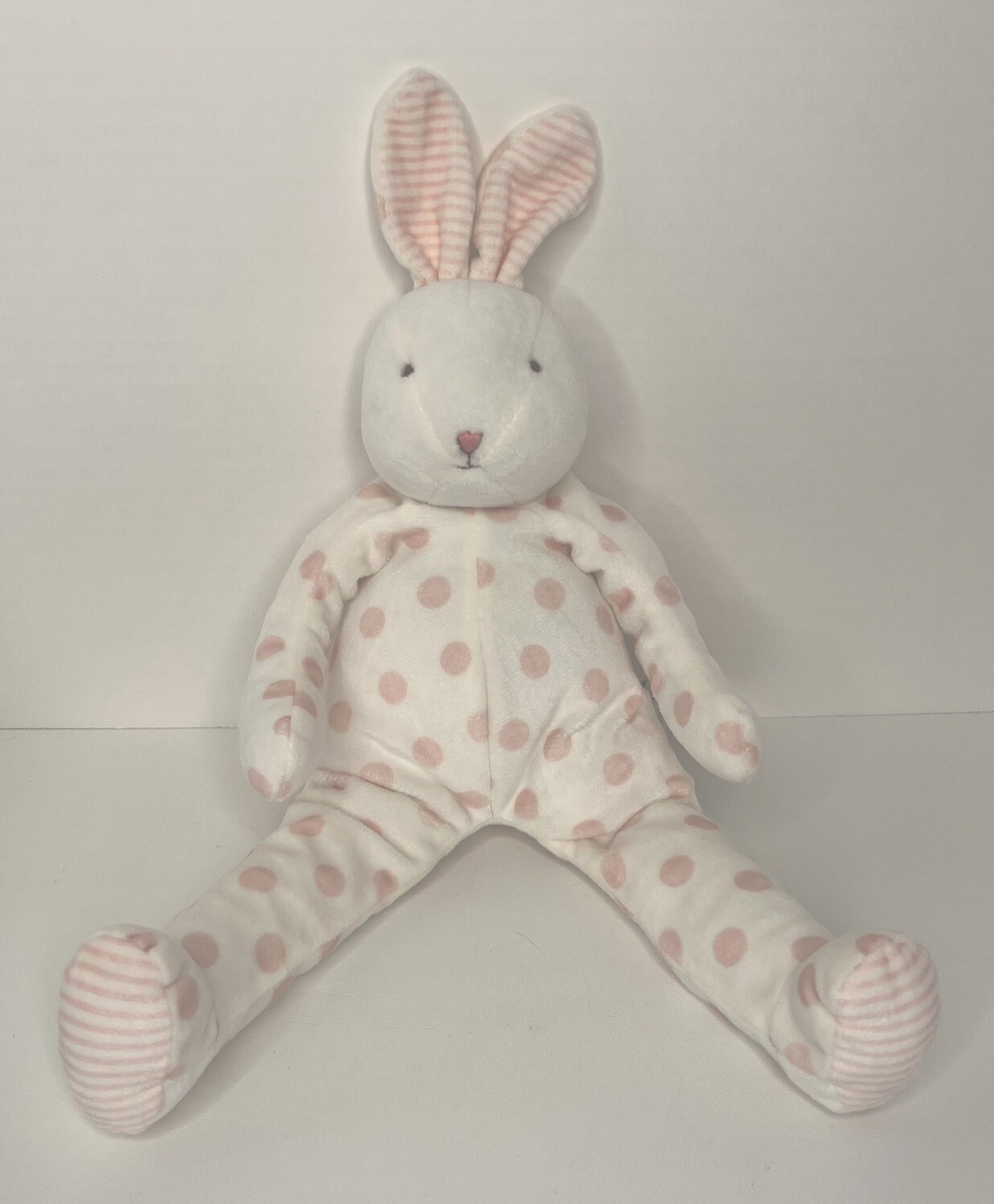 Bunnies By The Bay Bunny Rabbit Carrots White Pink Polka Dots Plush Stuffed