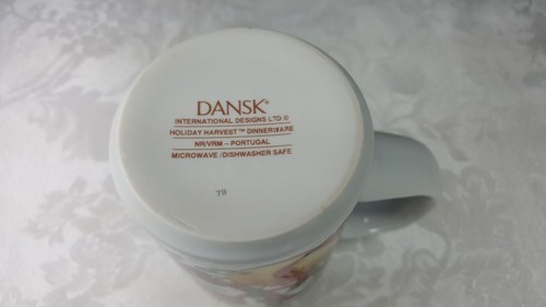 Dansk Holiday Harvest Coffee Tea Mug Cup 4 " Fruit Red Ribbon Christmas Portugal - Picture 6 of 8