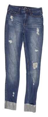 Hollister Damen Jeans blau Boyfriend Distressed