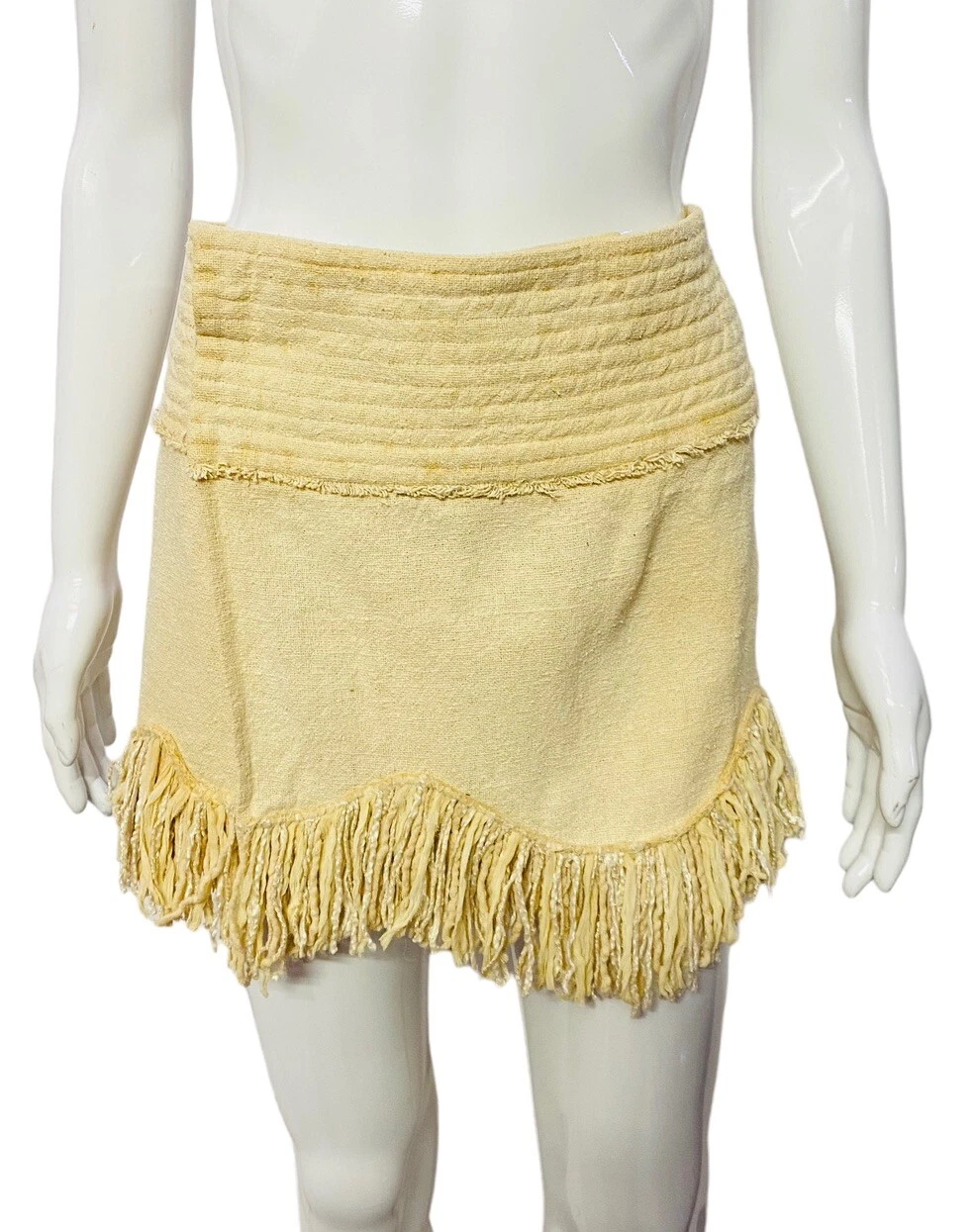 Isabel Marant Women's Natacha Fringed Boho Woven Silk Wrap Short Mini Skirt L 40