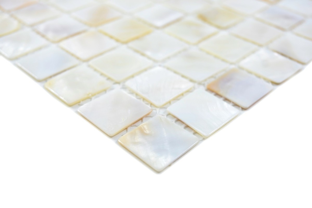 Carreau de mosaïque en nacre véritable pour crédences de cuisine, murs