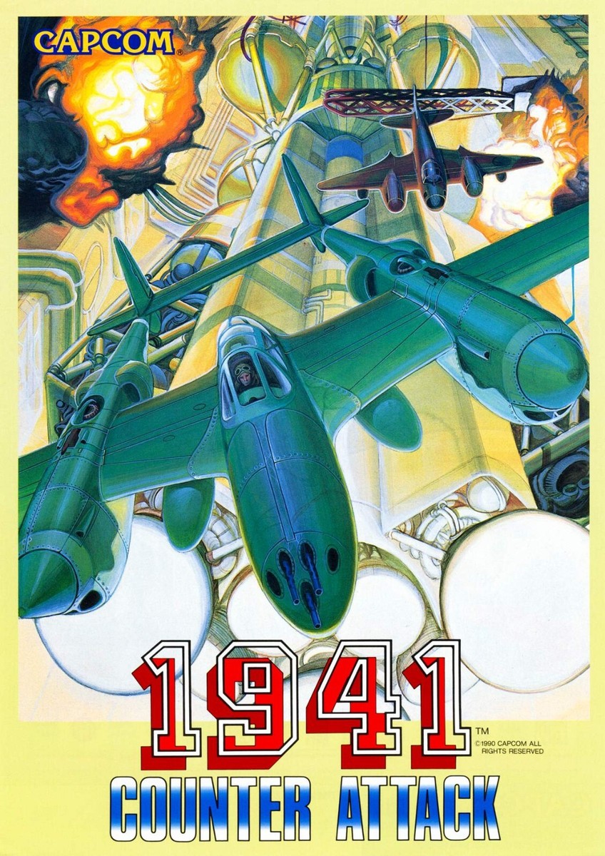 1941 Counter Attack Capcom Arcade Glossy Promo Ad Poster