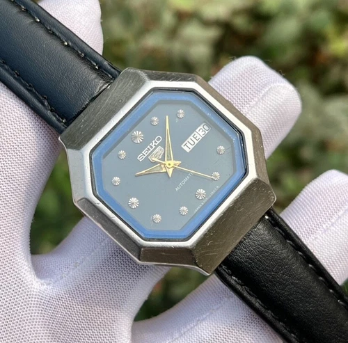 Vintage Seiko 5 Octagonal Case Shape Automatic Japan Made Men’s Watch 6309-527A