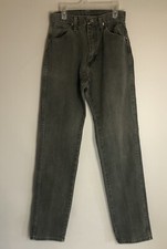 Vintage 80  s 90  s JUNIORS Wrangler 3X33.5 Green High Waist Tapered USA 14MWZCU