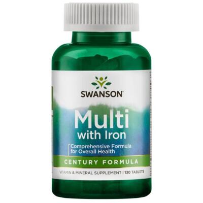 SWANSON Century Formula Multi mit Eisen 130 Tabletten. - Multivitamin- und Miner