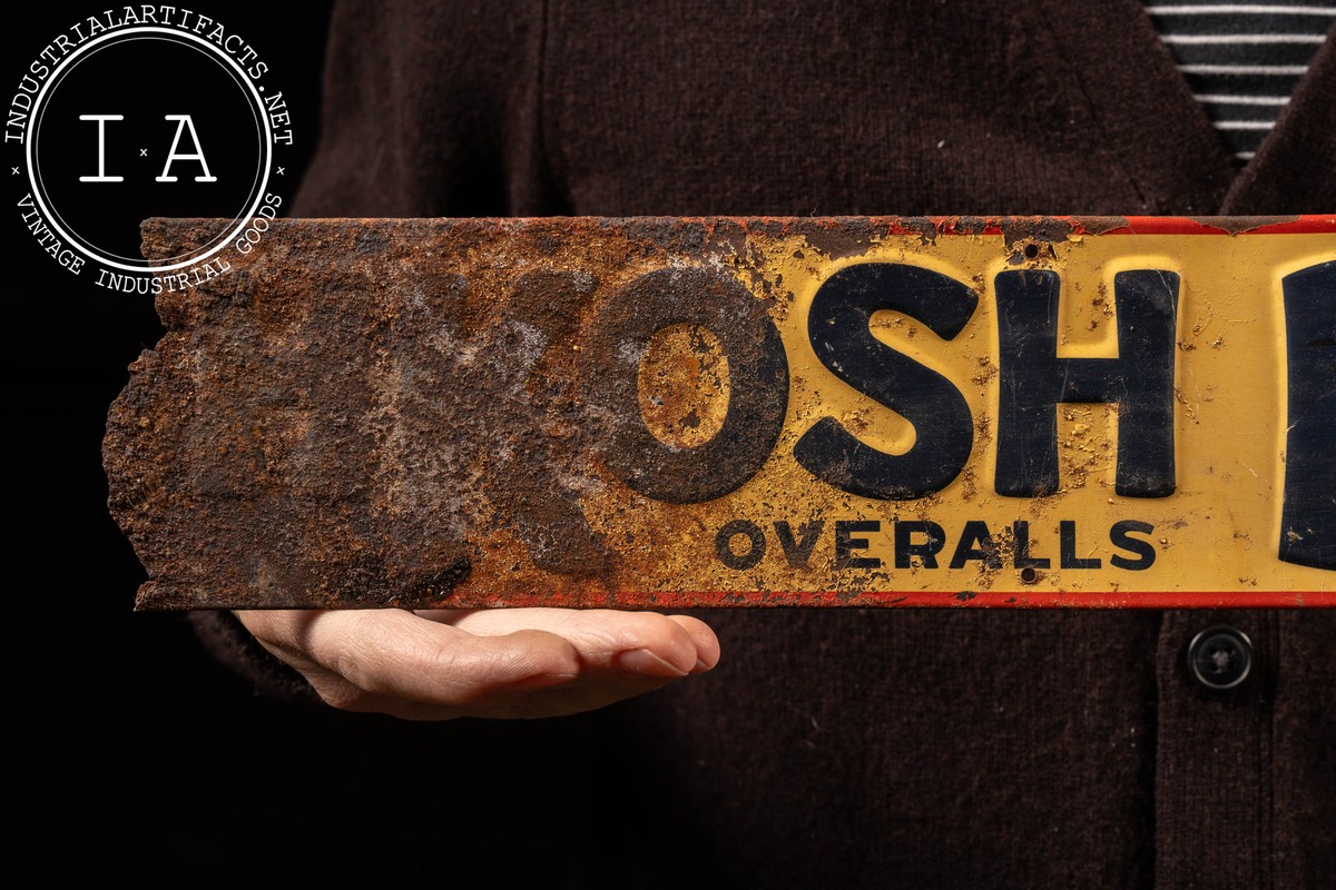Antique Embossed Tin Oshkosh Advertising Sign | eBay