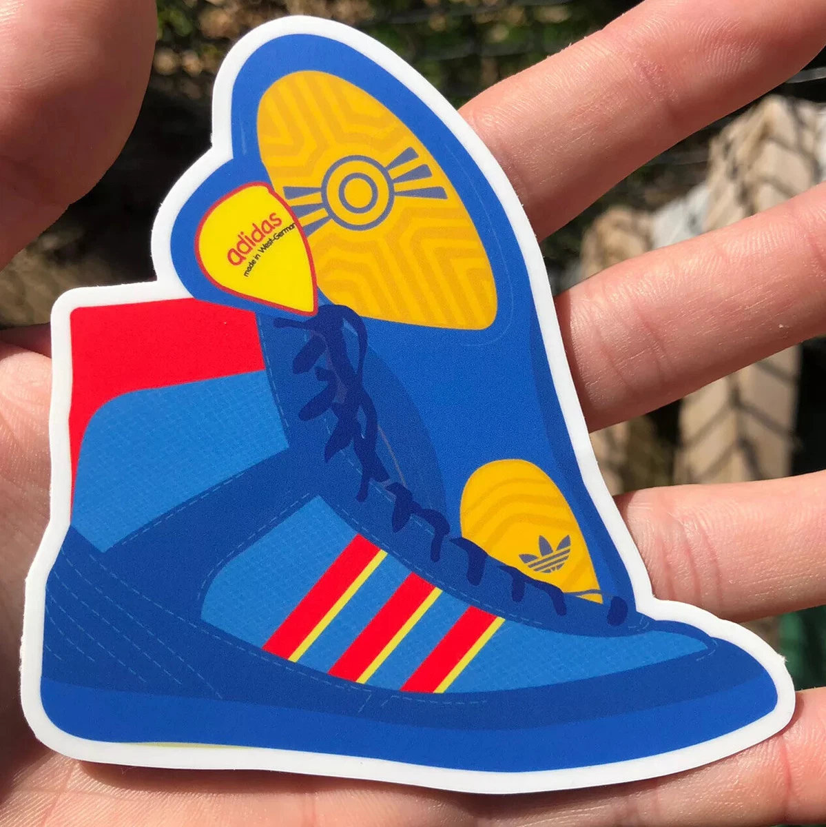 Adidas 1988 Blue Combat Speed Custom STICKER Wrestling Shoes 4”x4”