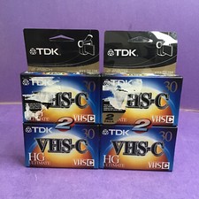 LOT of 4 TDK TC-30HG VHS-C Camcorder Videotape HG Ultimate Cassette Tape SEALED