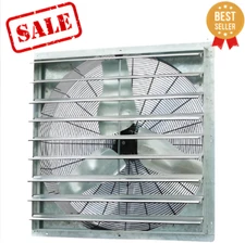 36" Wall Mount Exhaust Fan - Auto Shutter, 6128 CFM, 9000 SQF Coverage, Silver