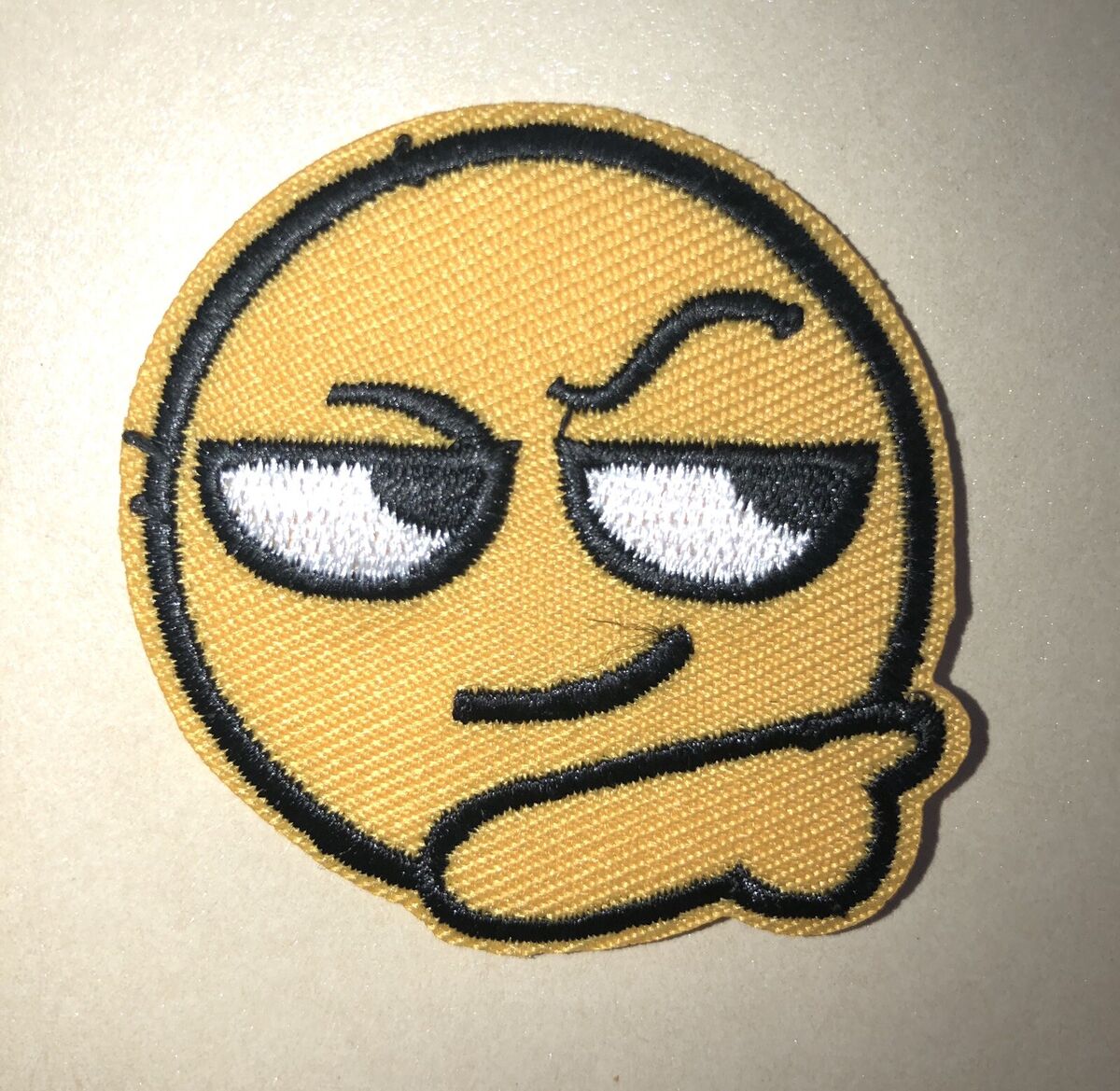 Derp Face Emoji Meme Iron On Embroidered Patch 