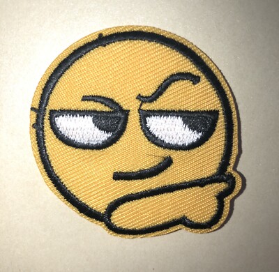  He Did It  Smiley Face Emoji Iron On Patch 2 